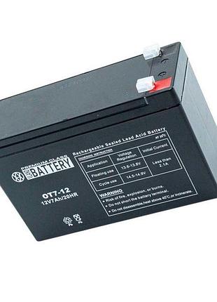 Акумулятор 12v 7a (150x65x95) sla промисловий vland чорний