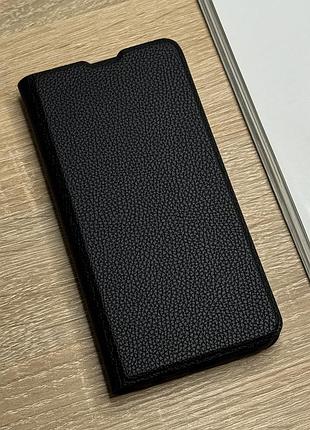 Шкіряний чохол книжка на samsung galaxy a25 чорного кольору з захистом камери leather design
