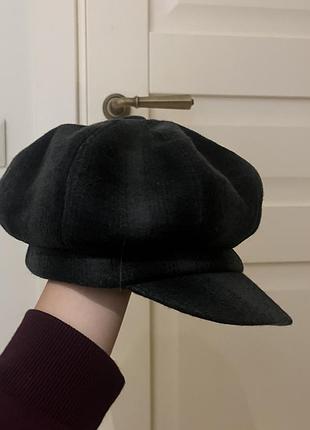 Вовняне кепі кашкет хуліганка n.n-fashion чорне розмір 58