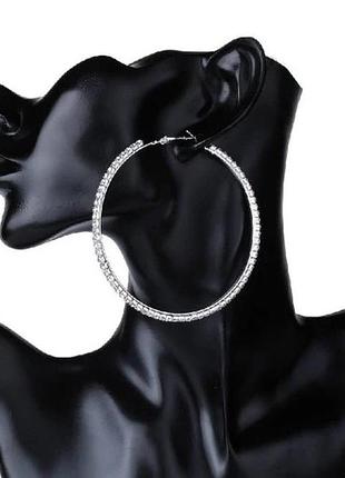 Серьги-кольца из горного хрусталя 7 см конго