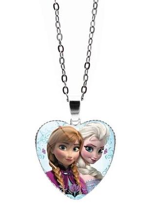 Кольє з кулоном ельза та анна з мультфільму frozen (холодне серце)