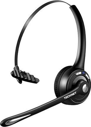 Беспроводная bluetooth-гарнитура tecknet bluetooth headset tk-hs004 накладной наушник с микрофоном