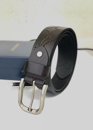 Якісний чоловічий шкіряний ремінь jinsbon cowskin belt класичний ремінь із натуральної шкіри з пряжкою