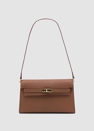 💎 hermes kelly pochette brown/gold 24 х 15 х 5.5 см