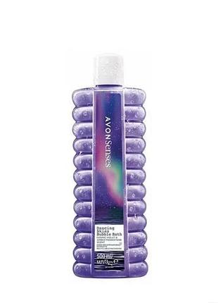 Піна для ванни avon senses «небесне сяйво» з ароматом малини та фіалки 500 мл