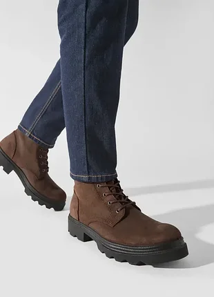 Мужские демисезонные коричневые ботинки ecco grainer m waterproof, 40р.