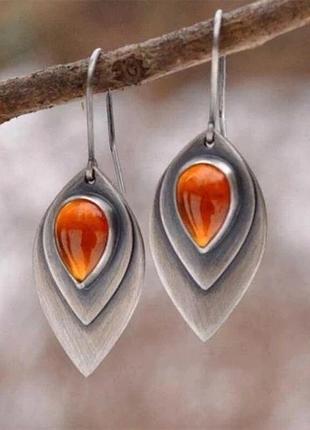 Серьги осенний лист