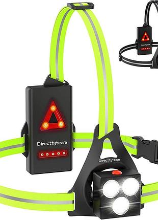 Нагрудный фонарь 2000 мач running light 5508-3 светодиодный нагрудный фонарь для ночного бега с регулируемыми эластичными ремнями
