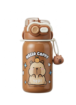 Термос 530 мл cruhre hello cappy ch-2553 портативный термос для детей с трубочкой и брелком
