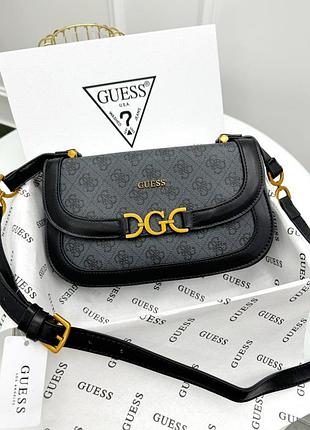 Жіноча сумка крос-боді guess синій маленька гесс з ремінцем на плече (b)