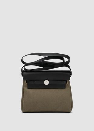 💎 hermes herbag zip 20 bag black/green 20 х 17 х 7 см