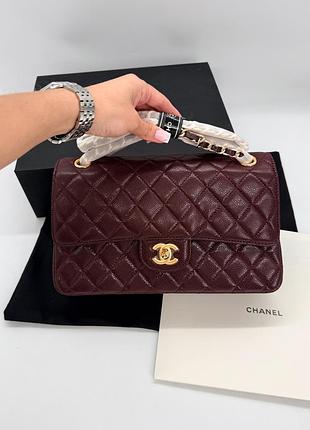 Chanel classic 25 flap caviar bordo with gold hardware