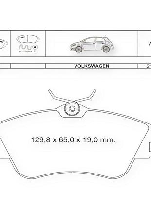 Колодки тормозные volkswagen т4 (1990-1996) передние r15 (система trw) dafmi-intelli