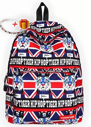 Рюкзак школьный городской стильный с принтом тигра runningtiger подростковый