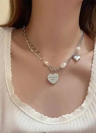 Жіночий ланцюжок кольє серце love you more
