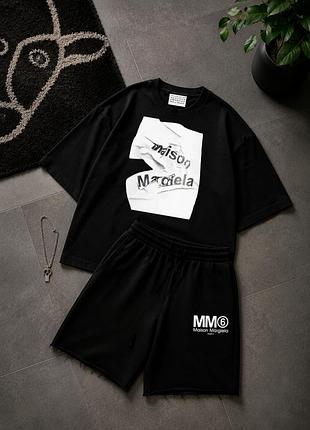 Комплект оверсайз шорти+футболка maison margiela