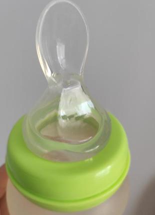 Силиконовая пляшечка с ложкой для каш2 фото