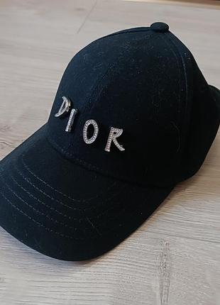 Чорна кепка / бейсболка dior/ жіноча стильна кепка
