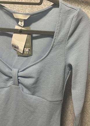 Боді лонгслів h&m m блакитний 5