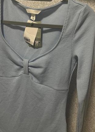 Боді лонгслів h&m m блакитний 6