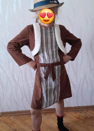 Костюм пастушка, 2) туника и соломенная шляпа