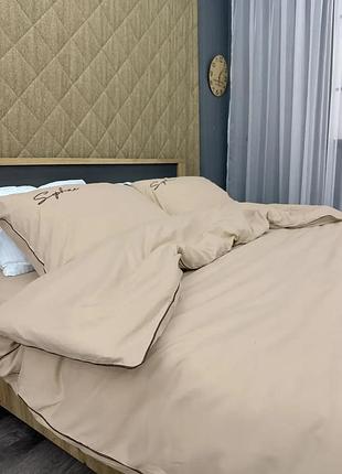 Двуспальный комплект crown 180х220 сатин с выдержанным однотонным дизайном на резинке.