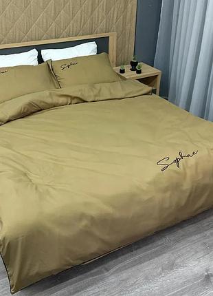Сатиновий набір crown 180х220 двоспального розміру для домашнього затишку