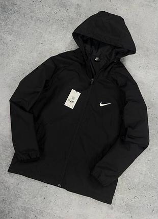 Чоловіча куртка nike чорна з білим весняна осіння літня куртка найк легка з капюшоном (bon)