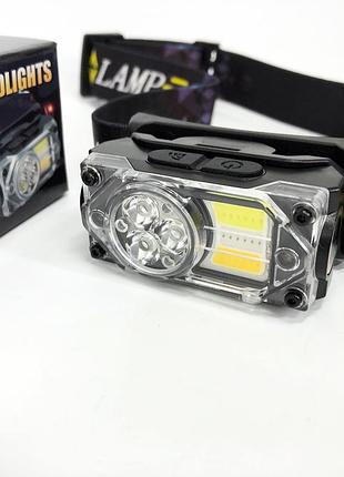 Ліхтар для нічної їзди yy-19b-3smd+2cob(white+yellow+red), професійний світлодіодний ліхтарик на голову mc-61