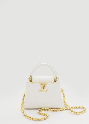 Louis vuitton capucines mini white with gold 4