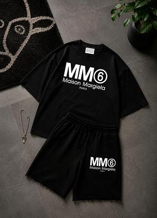 Комплект оверсайз шорти+футболка maison margiela