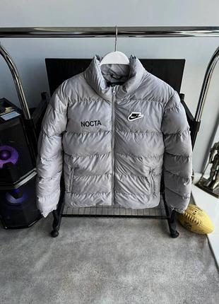 Чоловіча зимова куртка nike nocta сіра до -10 °c коротка пуховик найк нокта без капюшона xxl (bon)