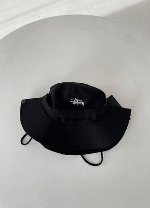 Панама stussy чорна чоловіча жіноча літня стуссі з нейлону (b)