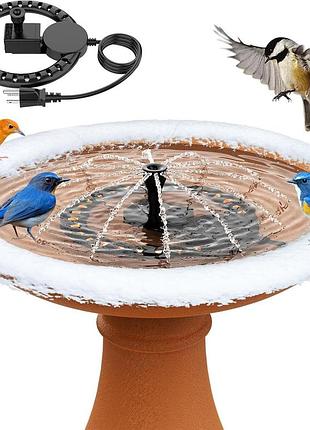 Нагрівач для купалок птахів із помпою 250 w ikuchelife birdbath de-icer with water pump розморозник для пташиних поїлок