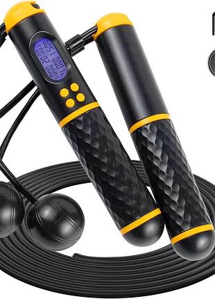 Скакалка з лічильником швидкості jump rope s08 цифрова скакалка для стрибків, обважнена скакалка для фітнесу