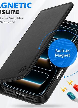 Чохол для iphone 17 pro max shieldon шкіряний чохол-книжка для телефона iphone 17 pro max 5