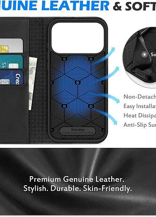 Чохол для iphone 17 pro max shieldon шкіряний чохол-книжка для телефона iphone 17 pro max 9