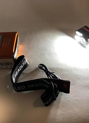 Ліхтар на лоб акумуляторний світлодіодний із зарядкою wh-0188, xpe+smd, налобний ліхтар для електрика gr-75