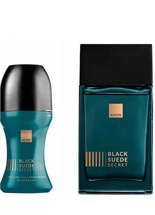 Набор для мужчин avon black suede secret, 100 мл + 50 мл