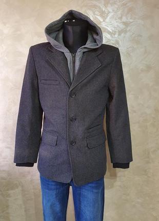 Пиджак мужской с худи, полу пальто1 фото