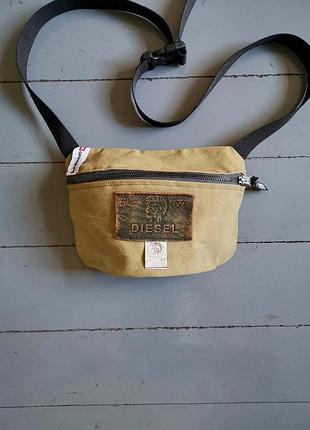 Upcycling diesel сумка бананка через плече хакі апсайклінг g-star raw industrial кастом