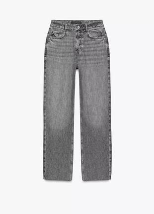 Сірі прямі джинси zara