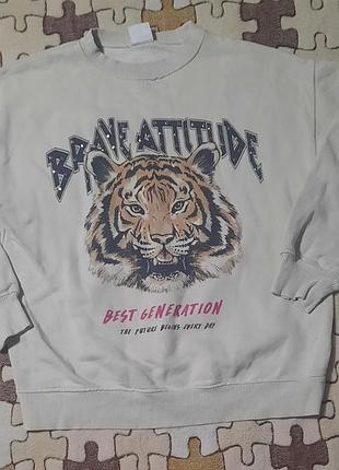 Світшот zara kids з тигром brave attitude (розмір 152, 11-12 років) в хорошому стані
