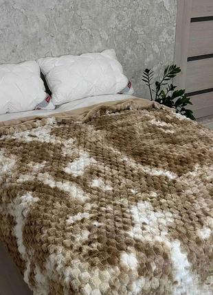 Плед-покривало "кролик" 200×230 тепле плед-покривало з м’яким блиском