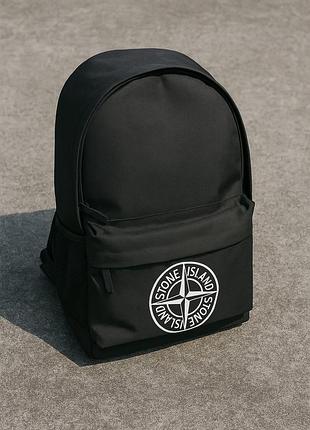Рюкзак stone island чорний міський спортивний портфель-тон айленд (b)