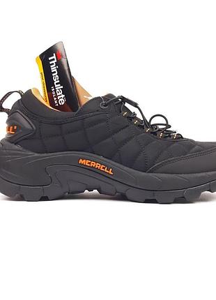 Чоловічі термо кросівки merrell ice cap moc ii чорні з жовтогарячим водонепроникним меррелл 43-27.5см (b)