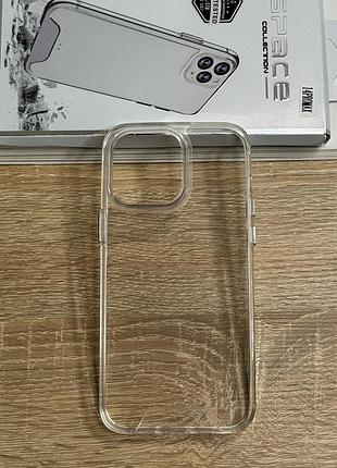 Чехол на iphone 14 pro max прозрачный с tpu бортиками, ударопрочный anti-drop