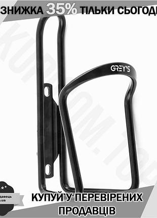 Ku фляготримач металевий чорний universal fit grey's для велосипедів кріплення для пляшки води установ uni2l_k