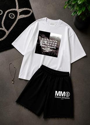 Комплект оверсайз шорти+футболка maison margiela