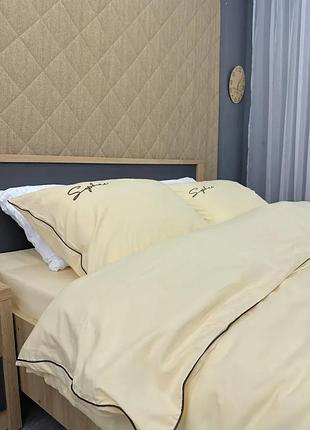 Комплект crown сатин евро размера универсальный стиль на резинке
